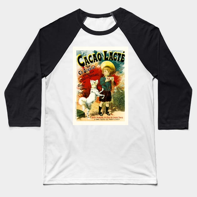 CACAO LACTE by Poster Artist Lucien Lefevre Les Maitres De L'affiche Collection Baseball T-Shirt by vintageposters